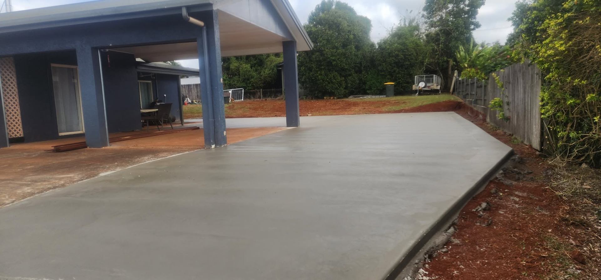 Exposed aggregate concrete driveway finish, Atherton Tablelands